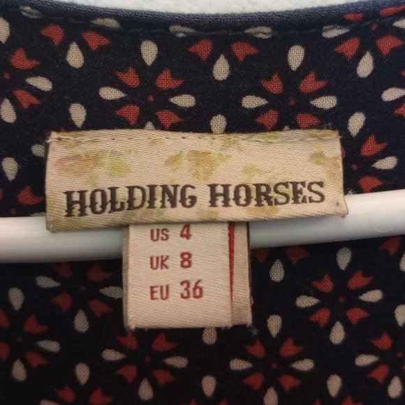 Anthropologie Holding Horses blue and pink dip dye dress size 4 Pullover peasant - Picture 3 of 6